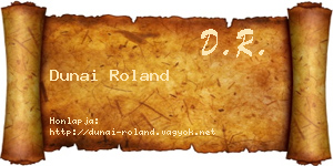 Dunai Roland névjegykártya